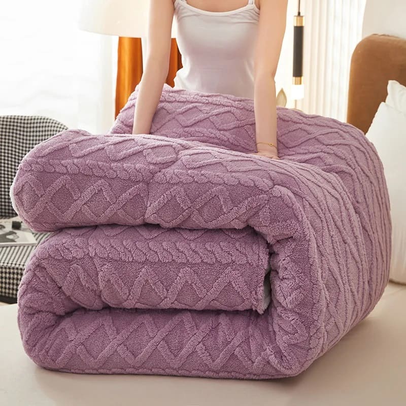 Couverture Lestée Ultra Chaude Epaisse Mauve: Votre Secret pour un Sommeil Profond et Réparateur