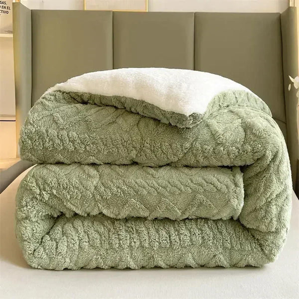 Couverture Lestée Ultra Chaude Epaisse Verte: Votre Secret pour un Sommeil Profond et Réparateur