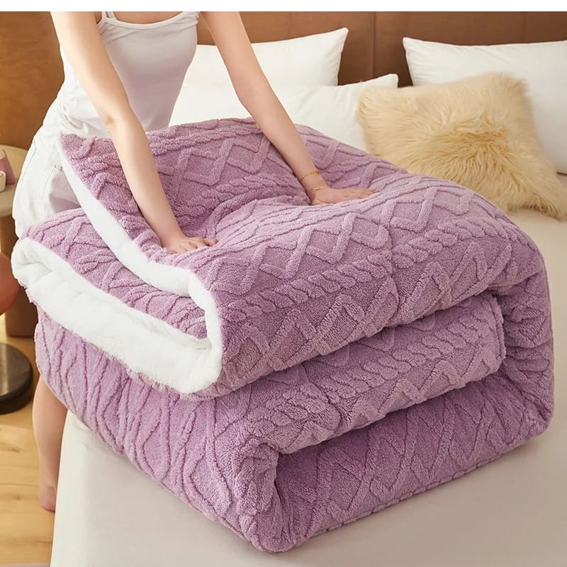 Couverture Lestée Ultra Chaude Epaisse Mauve: Votre Secret pour un Sommeil Profond et Réparateur