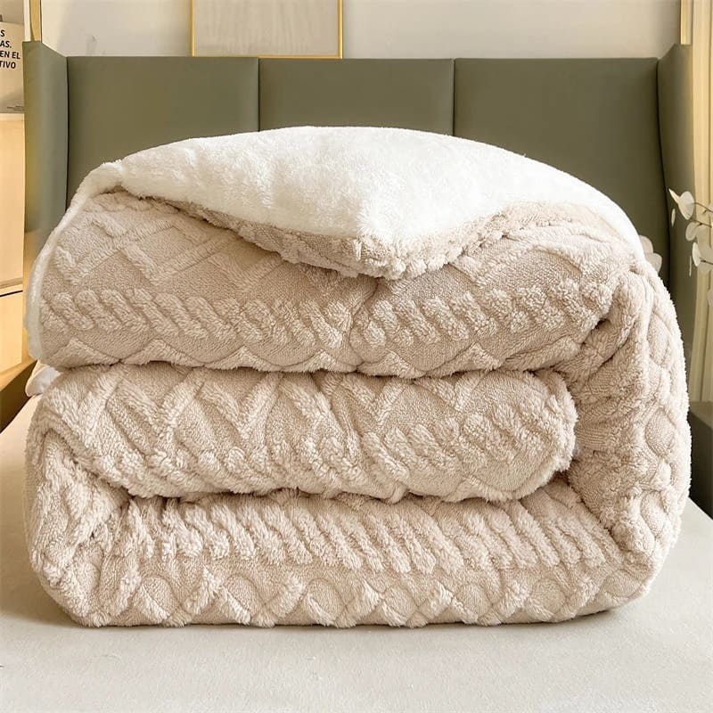 Couverture Lestée Ultra Chaude Epaisse Beige: Votre Secret pour un Sommeil Profond et Réparateur