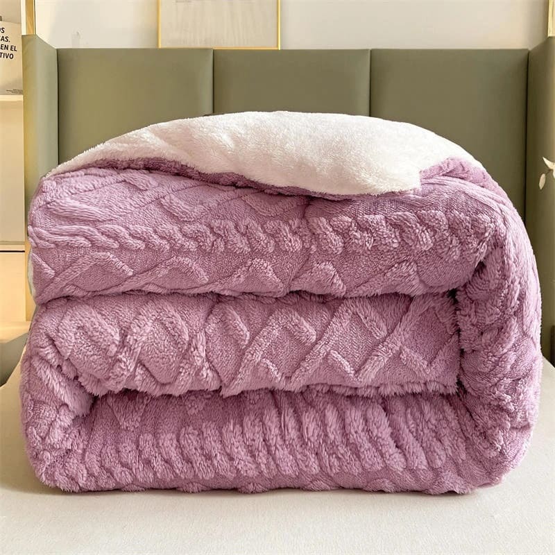 Couverture Lestée Ultra Chaude Epaisse Mauve: Votre Secret pour un Sommeil Profond et Réparateur