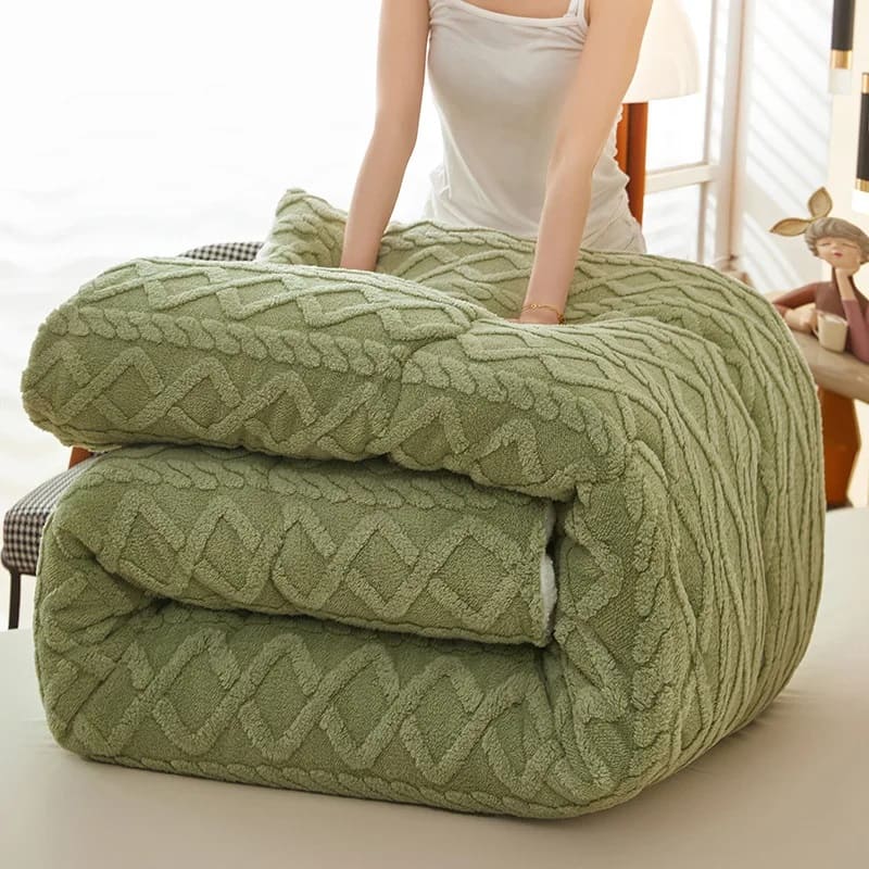 Couverture Lestée Ultra Chaude Epaisse Verte: Votre Secret pour un Sommeil Profond et Réparateur