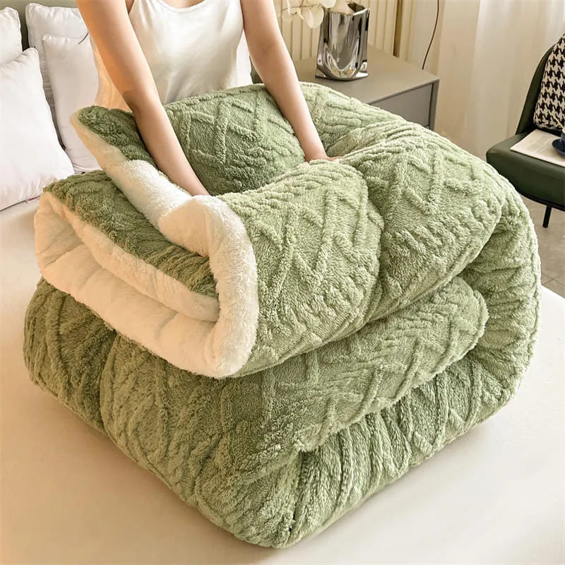 Couverture Lestée Ultra Chaude Epaisse Verte: Votre Secret pour un Sommeil Profond et Réparateur